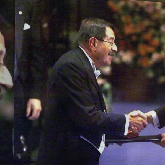 Günter Grass (links) und Schwedens König Carl Gustav. (Foto: SWR – Screenshot aus der Sendung)