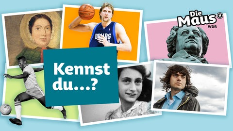 Collage mit Fotos verschiedener berühmter Persönlichkeiten mit den Schriftzügen 