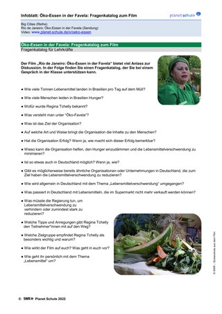 Infoblatt: Öko-Essen in der Favela: Fragenkatalog zum Film