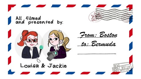 Gezeichnete Postkarte mit zwei Mädchen und dem Schriftzug 