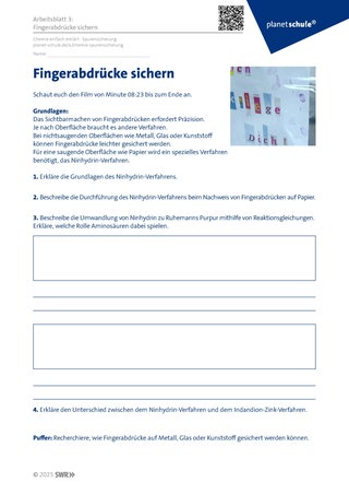 Screenshot des Arbeitsblattes