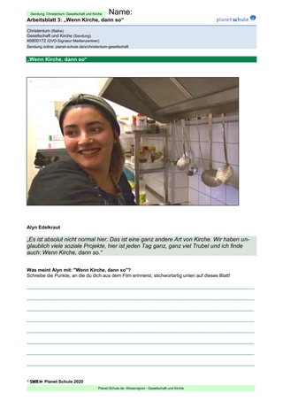 Arbeitsblatt 3: Wenn Kirche, dann so