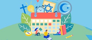 Screenshot aus dem Multimedia-Element der Startseite der Sendereihe "Weltreligionen bei uns"