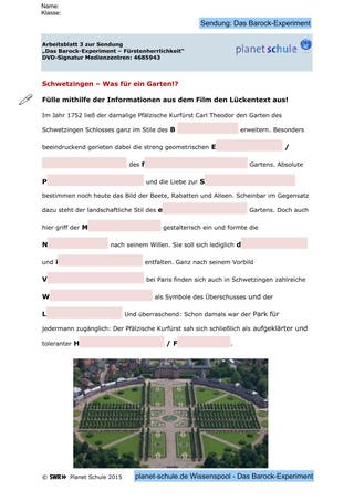 Arbeitsblatt 3: Schwetzingen – Was für ein Garten!? (Foto: )