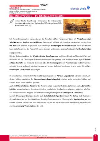 Arbeitsblatt 2: Die Erfindung der Eisenbahn (Foto: )