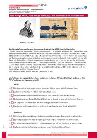Arbeitsblatt 5: Die Eisenbahn: Kritik und Hoffnung (Foto: )