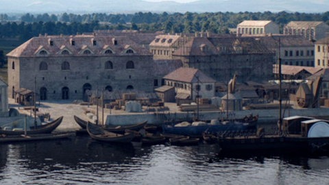 Animation einer Stadt im Industriezeitalter