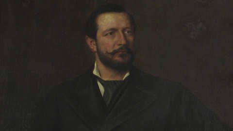 altes Gemälde mit Porträt von Lederbaron Heyl