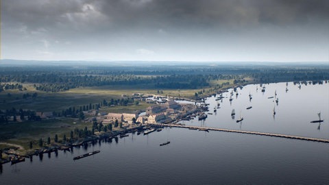 Animation: Rheinhafen „Rheinschanze“ im Industriezeitalter