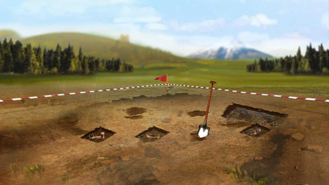 Im Lernspiel Ausgrabung am Keltengrab können Schülerinnen und Schüler keltische Schätze entdecken und mehr über die Geschichte der Kelten erfahren.