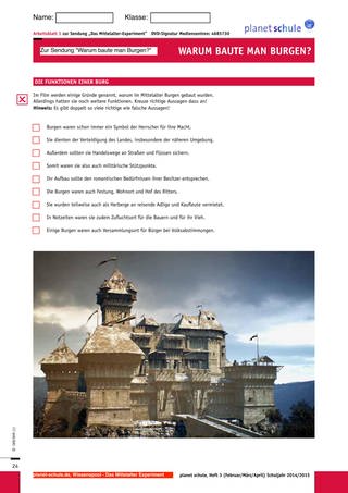 Arbeitsblatt 1: Funktionen einer Burg (Foto: )