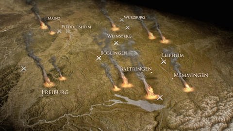 Karte, Bauernkrieg (Foto: SWR - Screenshot aus der Sendung)
