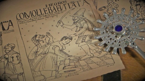 zeitgenössische Skizze mit Kolonialszenen