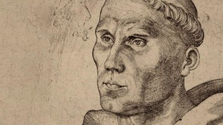 Zeichnung von einem Kopf eines Mönches.