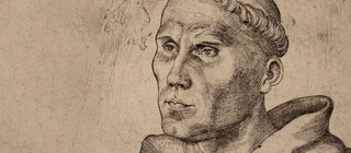 Zeichnung von einem Kopf eines Mönches.