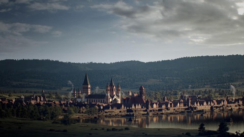 Das historische Mainz als 3D-Grafik.