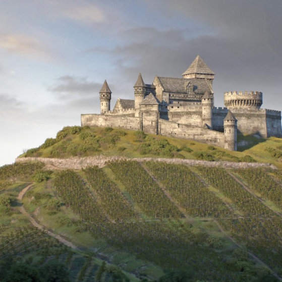 Burgruine bei Weinsberg vor der Zerstörung (Animation)