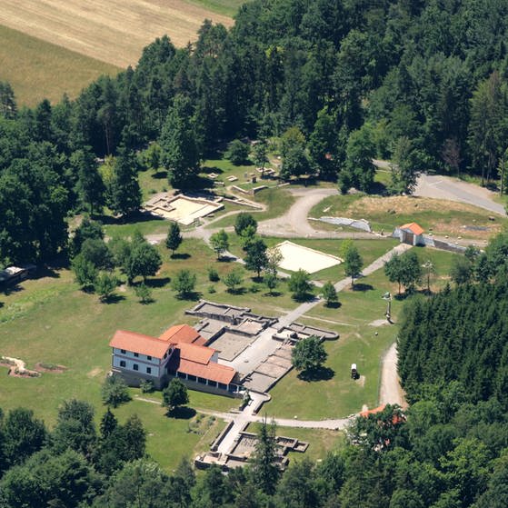 Luftbild der Villa Rustica in Hechingen-Stein. (Foto: Freilichtmuseum Hechingen-Stein)