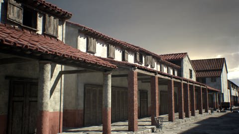 3D-Rekonstruktion eines römischen Streifenhauses (Foto: SWR)