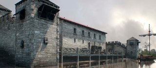 Rekonstruktion eines Römerhafens am Rhein, genannt Landeburgus