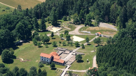 Luftbild der Villa Rustica in Hechingen-Stein.