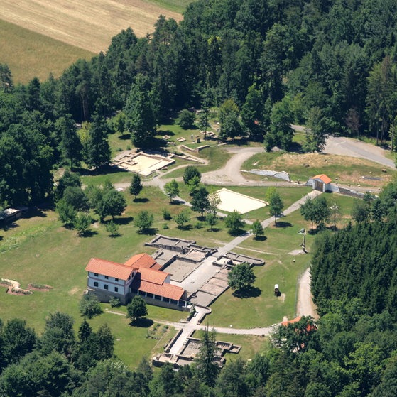Luftbild der Villa Rustica in Hechingen-Stein.