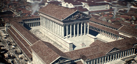 Animation eines Tempelbezirks