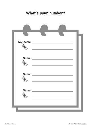Arbeitsblatt 11: What's your number?