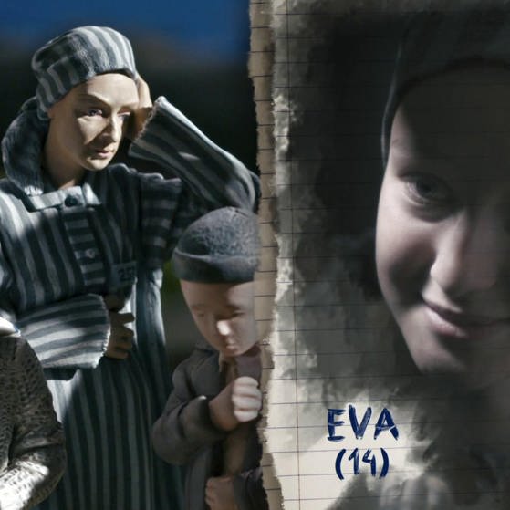 Eva in Häftlingskleidung. (Foto: SWR, LOOKS Film und Toto Studio)
