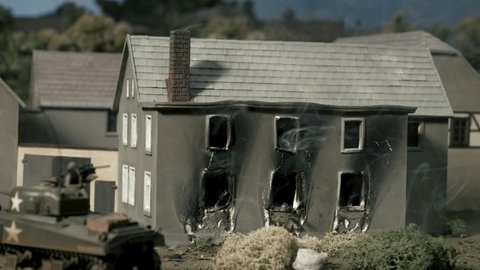 Modell: Ausgebranntes Haus.