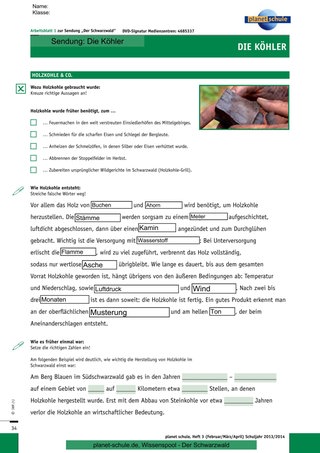 Arbeitsblatt 1: Herstellung Holzkohle