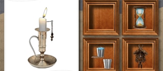 Im Uhrenbaukasten lassen sich verschiedene Arten von historischen Uhren zusammensetzen. 