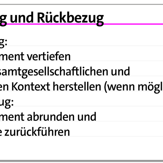 Karteikarte Folgerung und Rückbezug für ein überzeugendes Argument | kolleg24 Deutsch