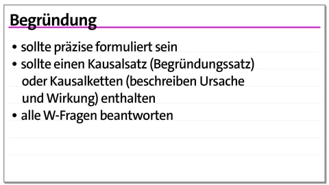 Karteikarte Begründung für ein überzeugendes Argument | kolleg24 Deutsch