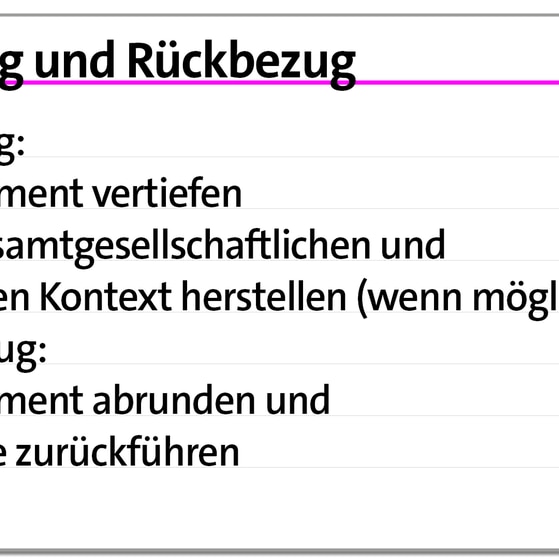 Karteikarte Folgerung und Rückbezug für ein überzeugendes Argument | kolleg24 Deutsch