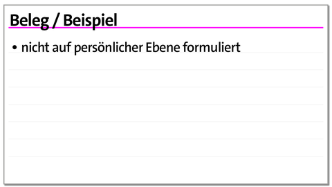 Karteikarte Beleg oder Beispiel für ein überzeugendes Argument | kolleg24 Deutsch