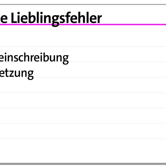 Karteikarte Checkliste Lieblingsfehler | kolleg24 Deutsch
