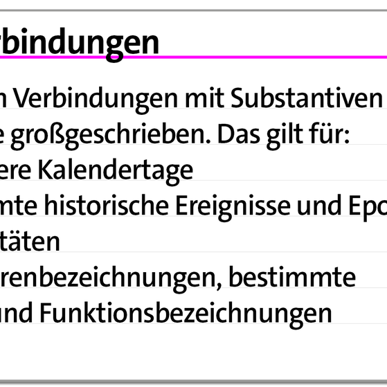 Karteikarte zur Groß- und Kleinschreibung: Feste Verbindungen | kolleg24 Deutsch