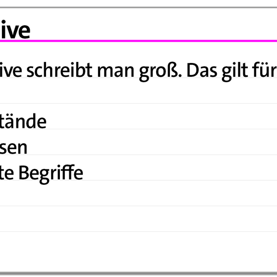 Karteikarte Groß- und Kleinschreibung: Substantive | kolleg24 Deutsch