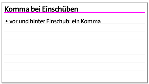 Karteikarte Komma bei Einschüben | kolleg24 Deutsch