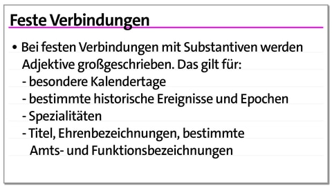 Karteikarte zur Groß- und Kleinschreibung: Feste Verbindungen | kolleg24 Deutsch