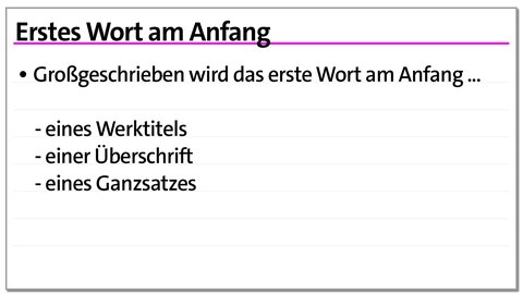 Karteikarte Groß- und Kleinschreibung: erstes Wort am Anfang | kolleg24 Deutsch