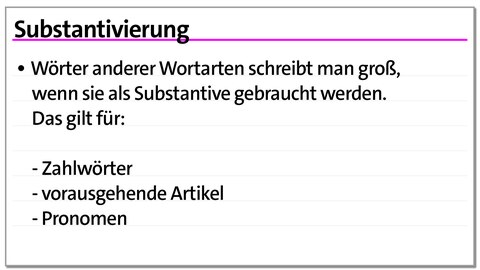 Karteikarte Groß- und Kleinschreibung: Substantivierung | kolleg24 Deutsch