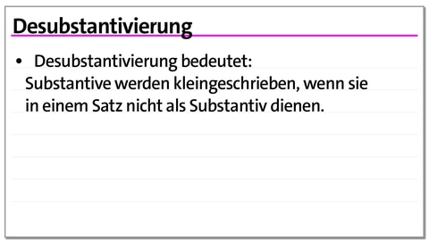 Karteikarte Groß- und Kleinschreibung: Desubstantivierung | kolleg24 Deutsch