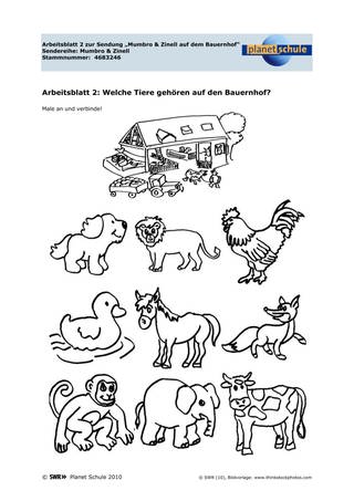 Arbeitsblatt 2: Welche Tiere gehören auf den Bauernhof? (Foto: )