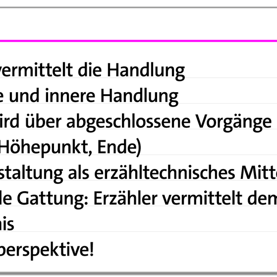 Karteikarte zur literarischen Gattung Epik | kolleg24 Deutsch