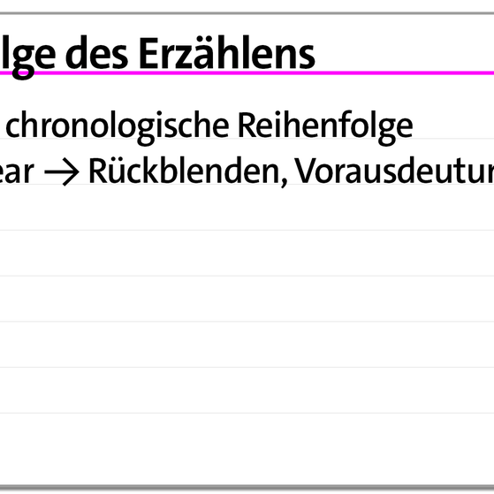 Karteikarte Erzählreihenfolge als Erzähltechnik | kolleg24 Deutsch