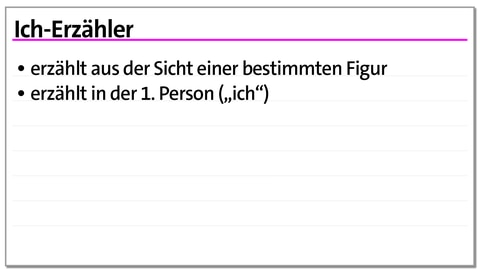Karteikarte Erzählperspektiven: Ich-Erzähler | kolleg24 Deutsch
