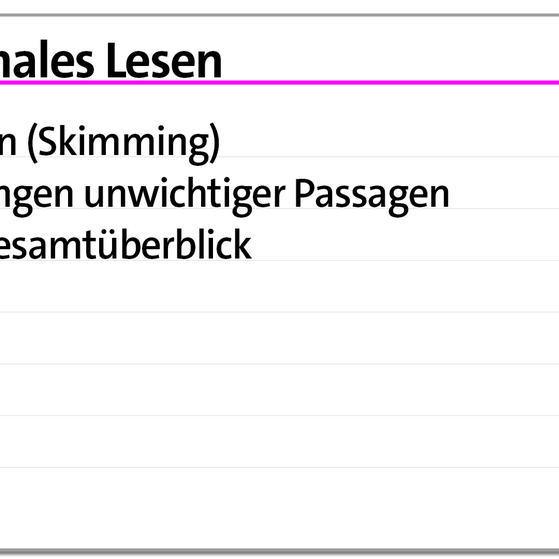 Lesetechnik diagonales Lesen Karteikarte | kolleg24 Deutsch