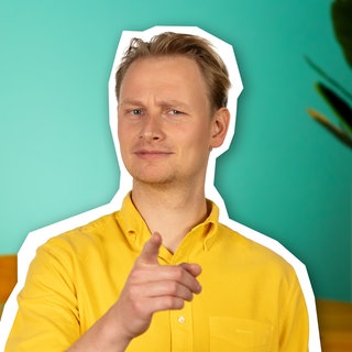 Presenter der Folge zum Erläutern einer Problemstellung im kolleg24 Deutsch